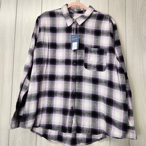Womens XXL Gray and Purple Plaid Universal Threads Shirt